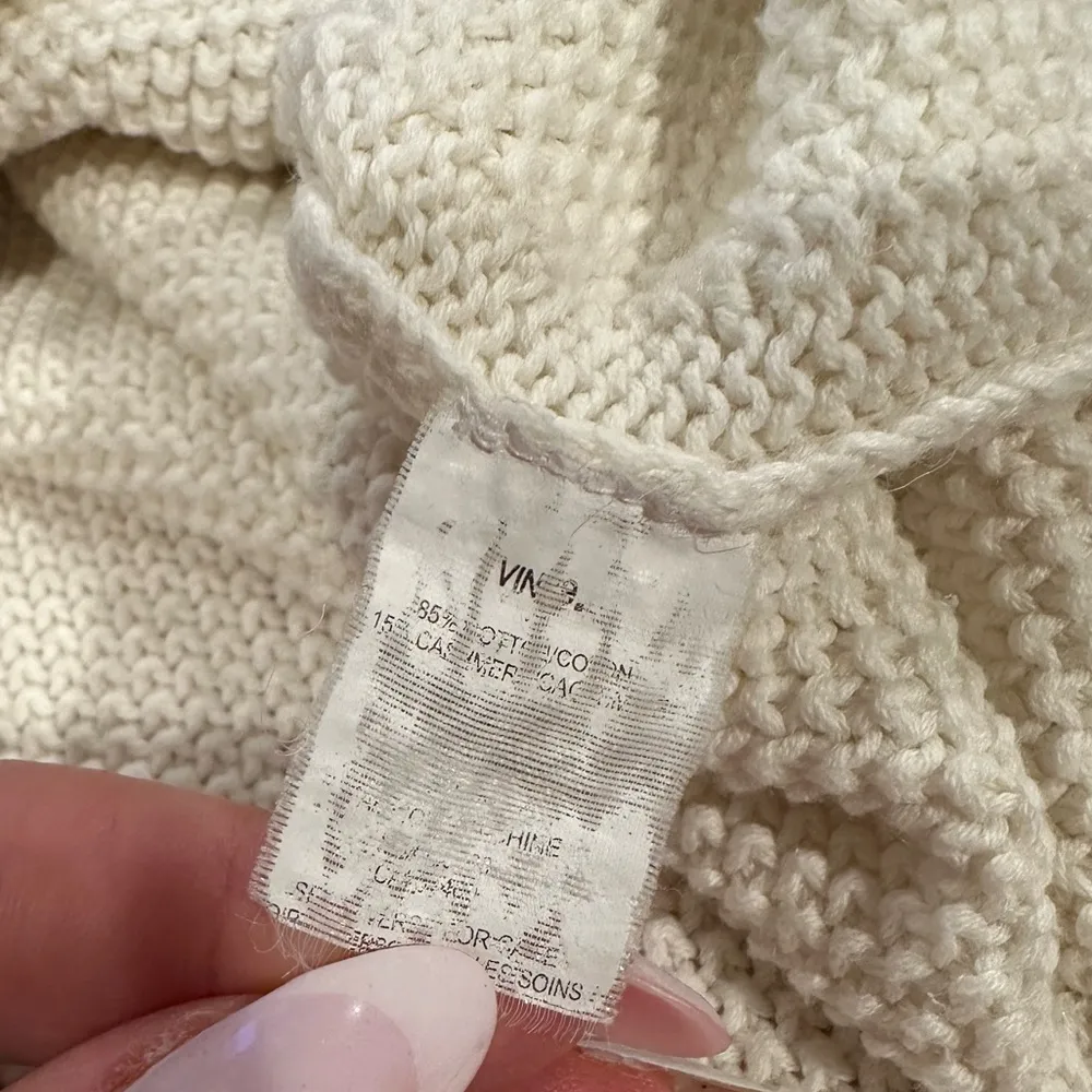 Vince Cream Ivory Cotton Crew Neck long sleeve Sweater S - Image 6