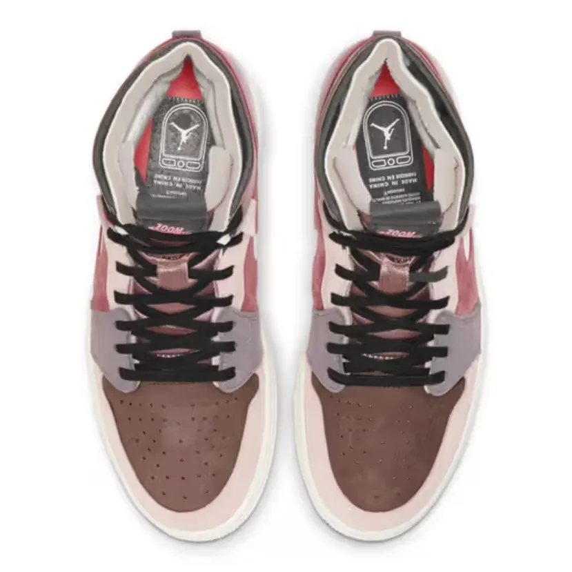 AIR JORDAN 1 ZOOM TO DROP IN PINK "RUST" COLORWAY WOMENS SNEAKERS Brown Size 9.5 - Image 14