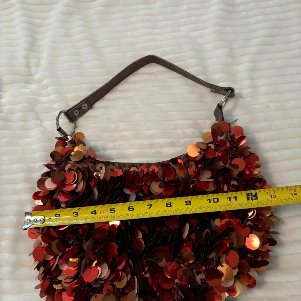 Fall Mermaid Sparkly Purse NWOT Bronze Orange Red Brown - Image 6