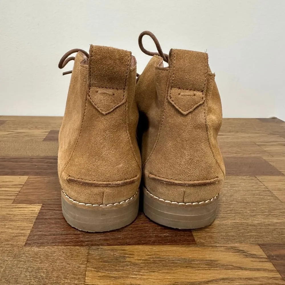 Madewell Womens Nash Chukka Boots 7 Tan Suede Leather Ankle‎ Laceup Almond Toe - Image 11