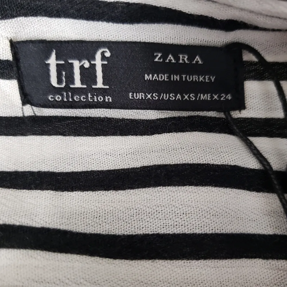 Zara Trf Striped Faux Wrap Blouse - Image 4