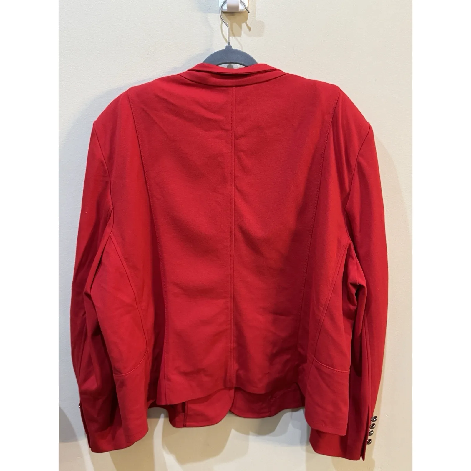 Talbots Red Button Up Blazer Coat Size 22W‎ Stretch Gold Buttons - Image 3