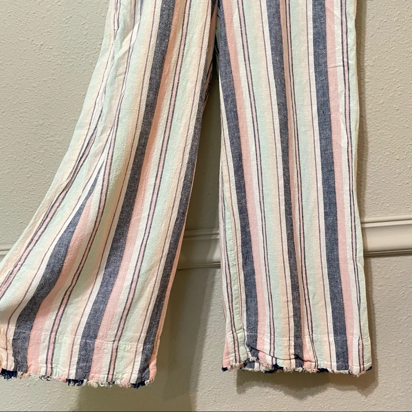 Cloth & Stone Pink & Grey Striped Sleeveless Wide Leg Jumpsuit S - Image 8