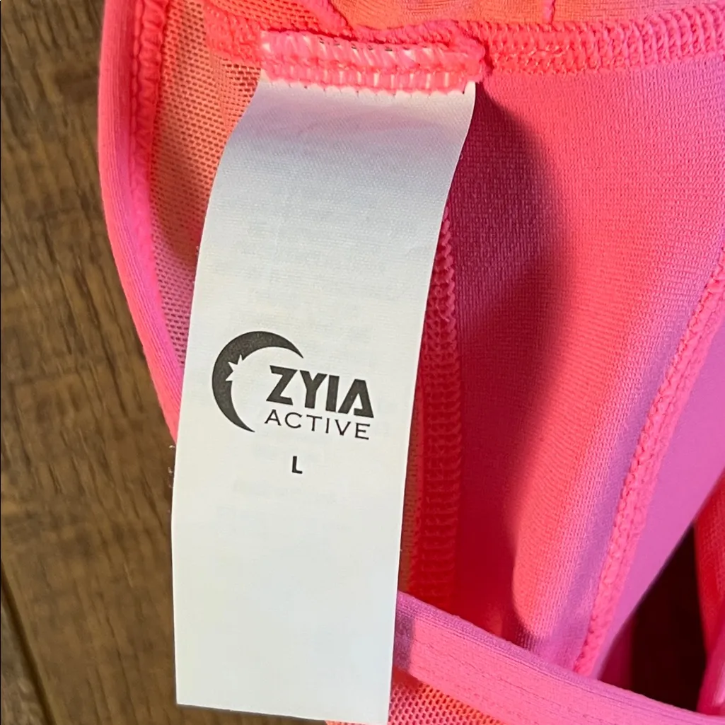 Zyia Active All Star One More Rep Neon Pink Racerback Sports Bra - Size Large. - Image 7