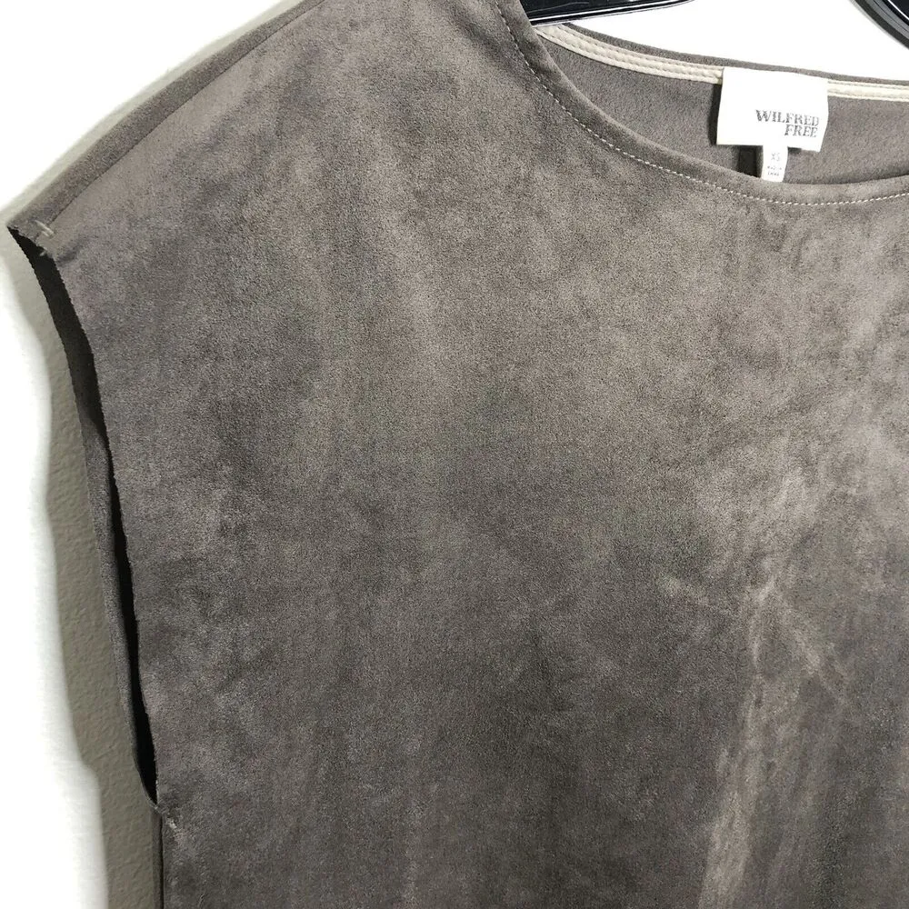 Aritzia Wilfred Free Nori Vegan Faux Suede Boxy Shift Dress Pockets Women's XS - Image 9