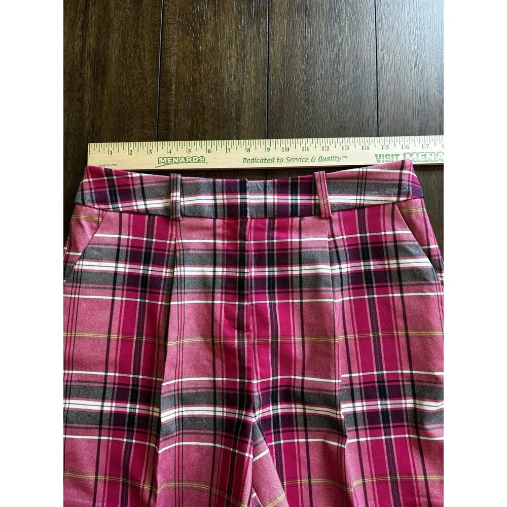 New York & Company Womens Pleated Pink Plaid Twill Dress Shorts Size 10 NEW - Image 3