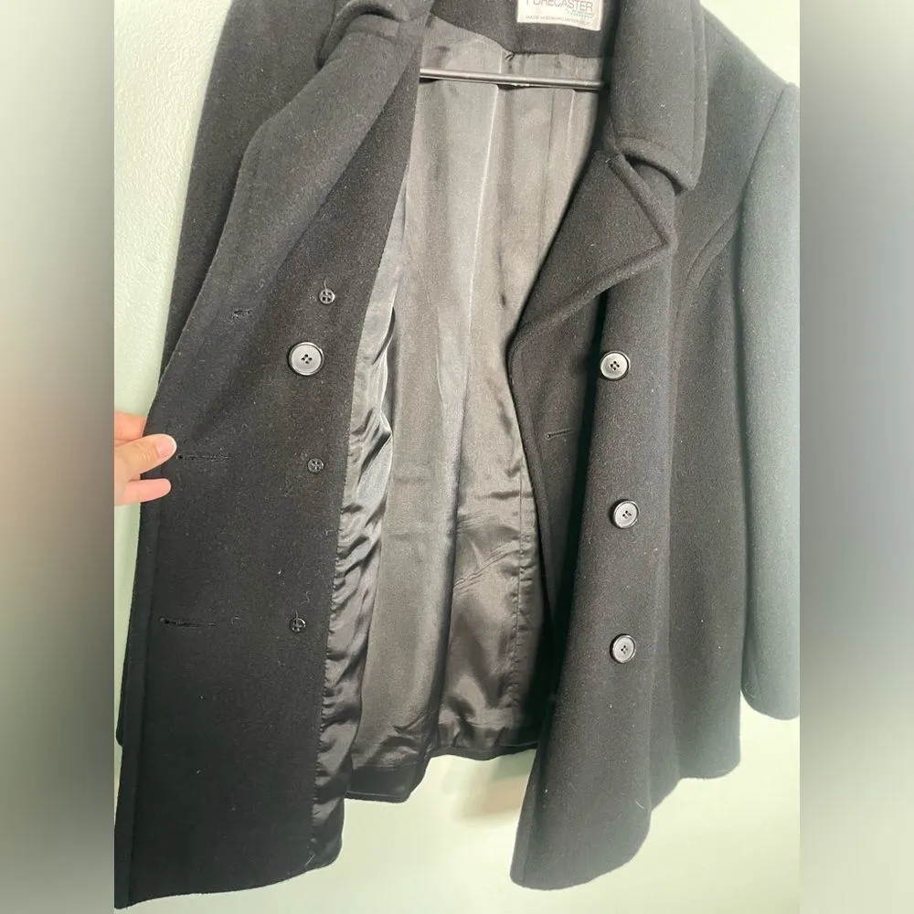 Forecaster of Boston Womens Black Wool Blend Vintage Double Breasted Peacoat S 6 - Image 8