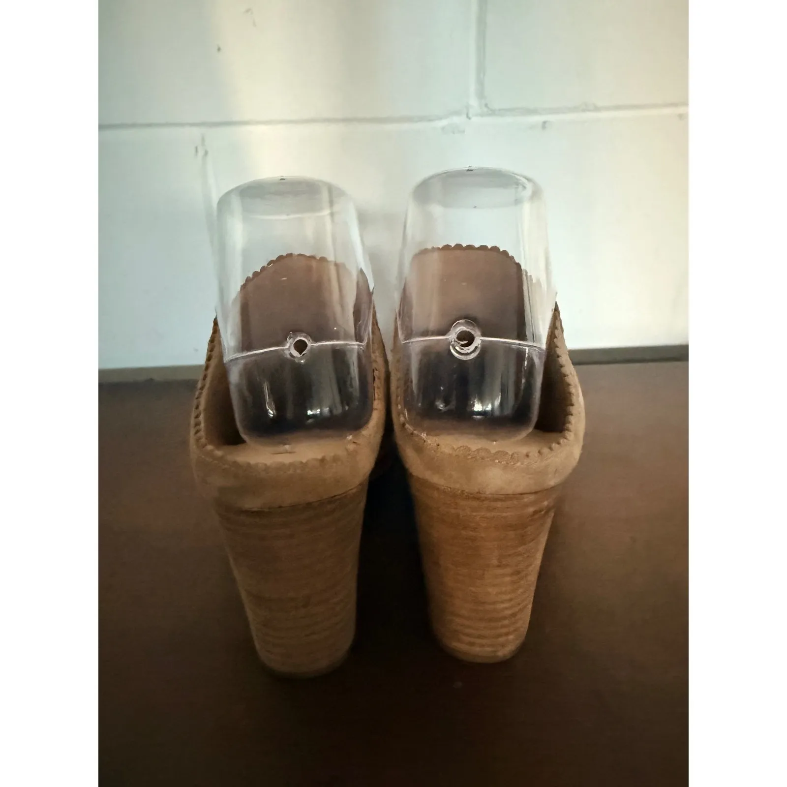 VIA SPIGA Suede Mule Block Heel Booties Tan Brown Women's Shoes Size 8 - Image 4