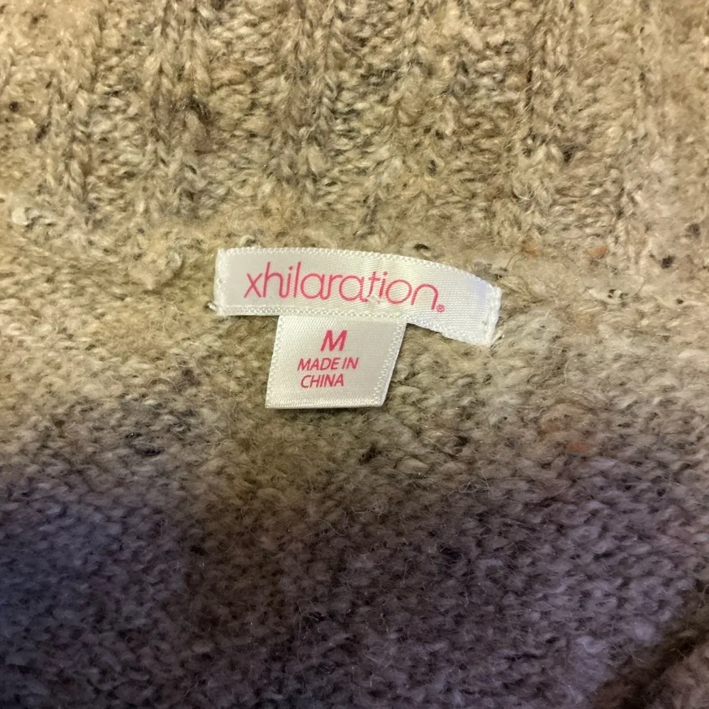 Y2K Xhilaration Knit Sweater Top | Cowl Neck Short Sleeve Tan Size M - Image 3