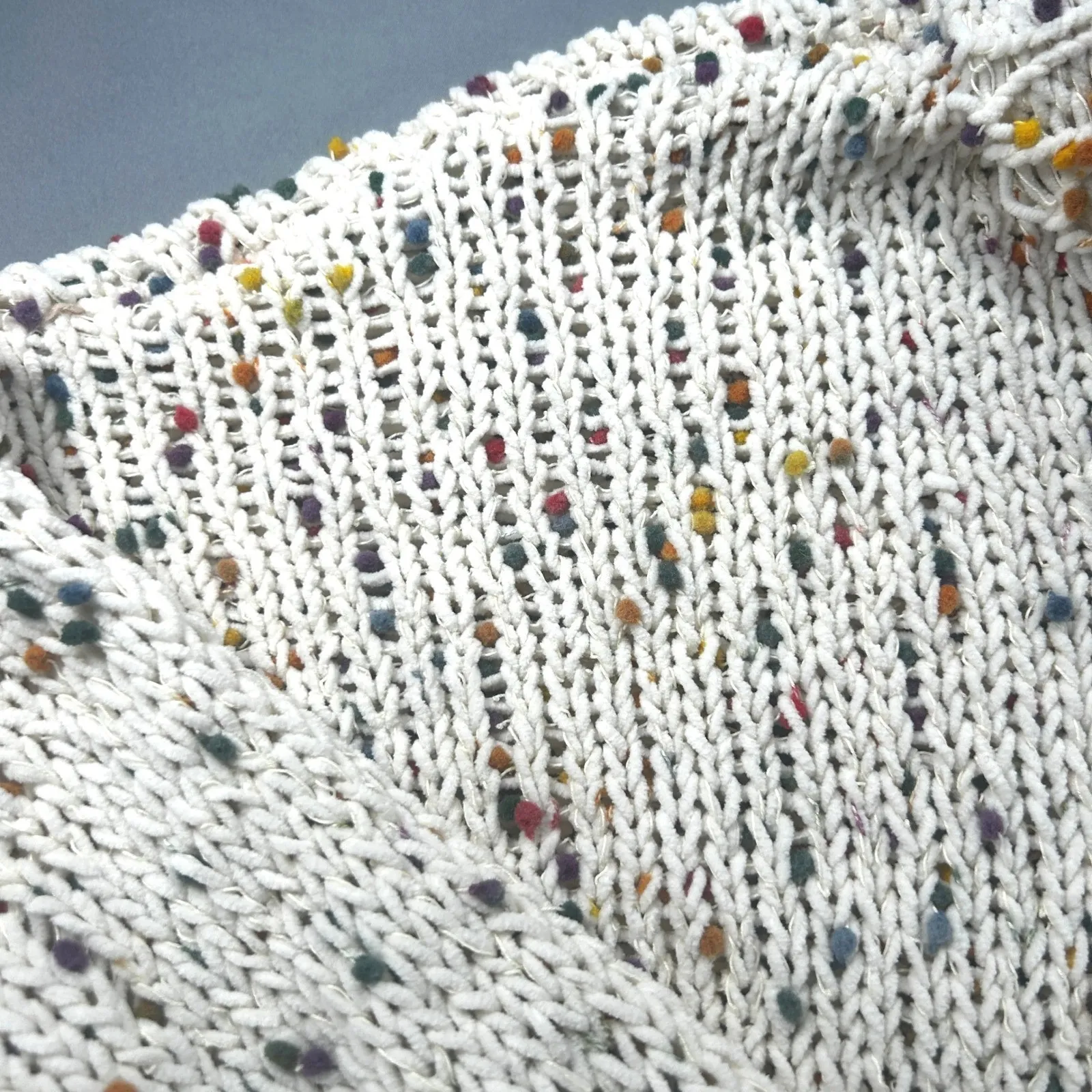 Kori America Women's Cream Confetti Knit Turtleneck Pullover Sweater M/L - Image 8