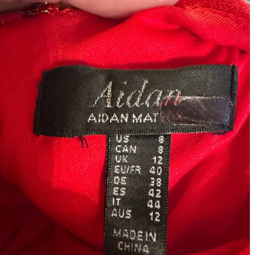 Aidan color block halter dress classic wedding guest minimal simple 8 GORGEOUS Red - Image 6