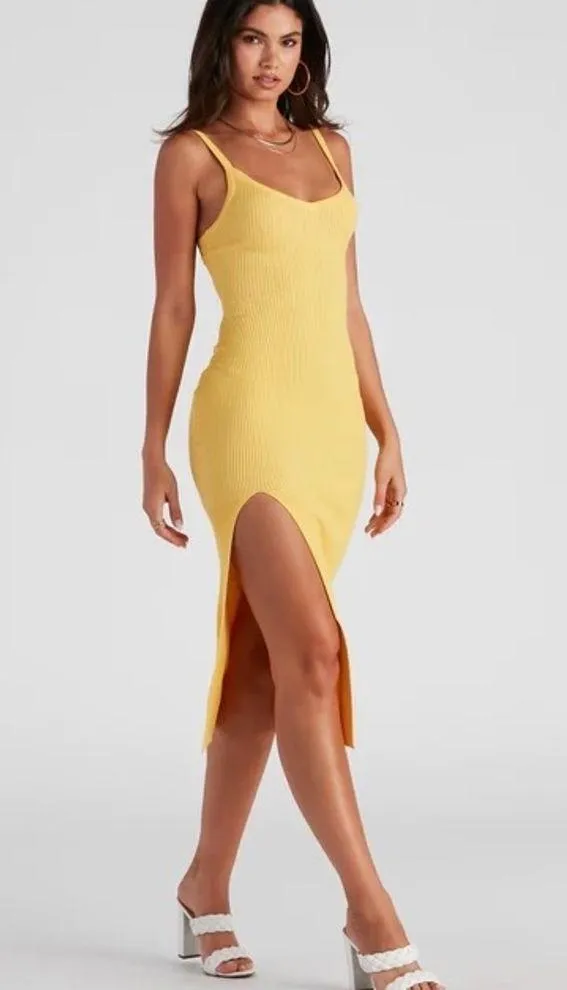 Yellow midi dress - Image 3