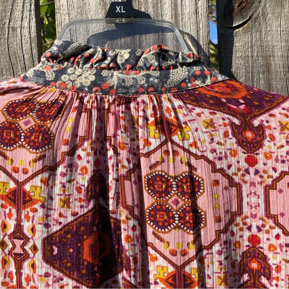 Umgee bell sleeves boho tunic swing dress M - Image 9