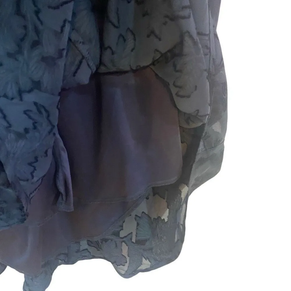 NWT ASTR small navy vneck sleeveless floral lined dress blouse - Image 9