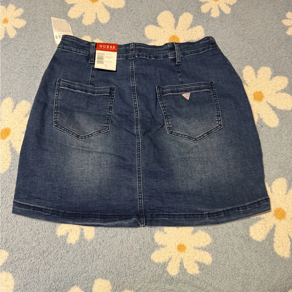 GUESS Dark Blue Denim Mini Skirt - Image 2