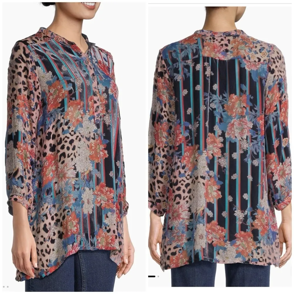 Johnny Was silk blend tunic blouse NEW - Image 3