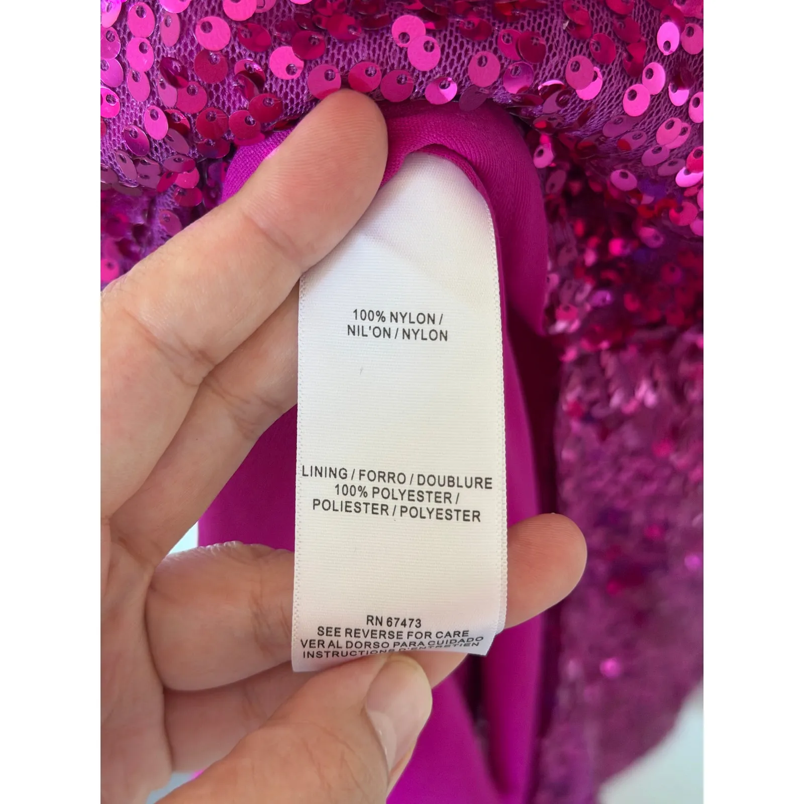 Taylor Stretch Sequined Cowl Neck Midi Dress Fuschia Pink Size 8 NEW - Image 8