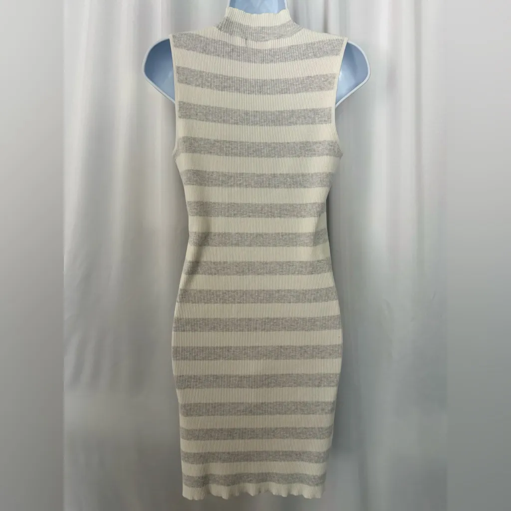 Calvin Klein Striped Ribbed Sleeveless Knit Dress (1062) - Image 3
