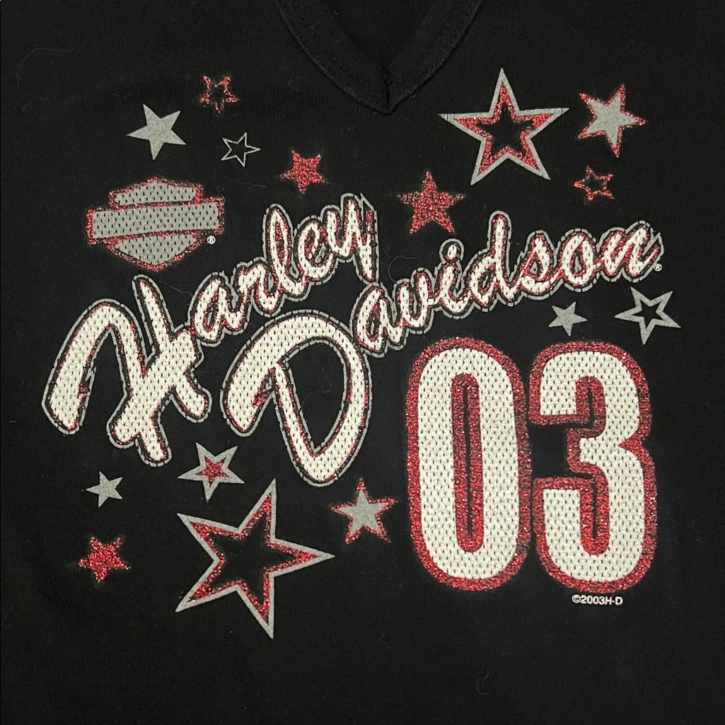 Harley Davidson Lace Up Tank Top Black Estimated Size Small - Image 2