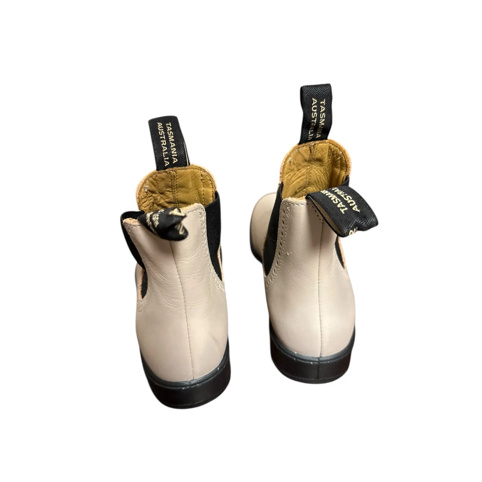 Blundstone Pearl White Leather Pull On Chelsea Ankle Boots Size 6.5 - Image 6