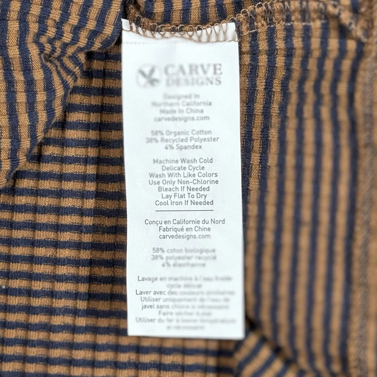 Carve Designs Shirt Womens Small Blue Brown Henley Everyday Casual Athleisure‎ - Image 7