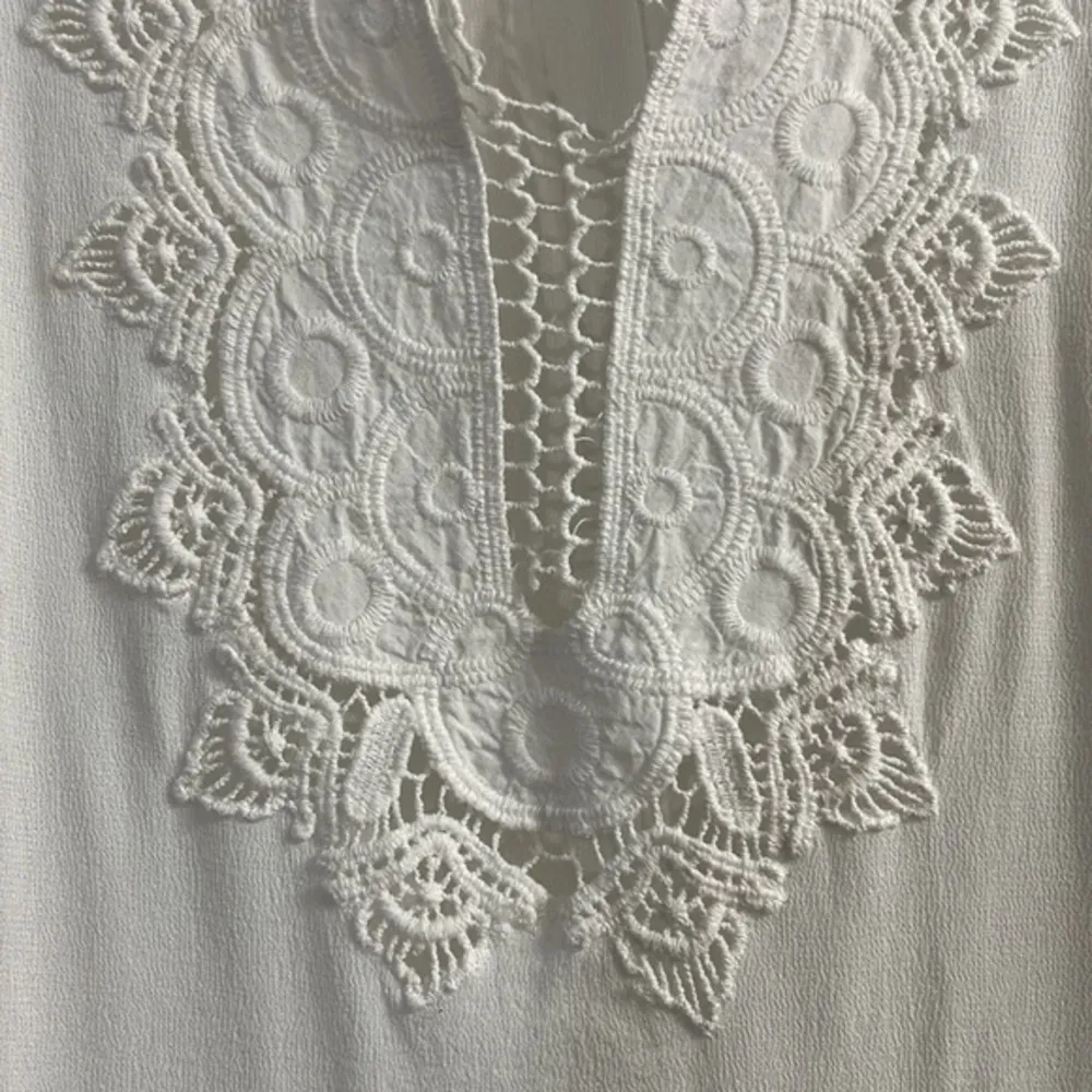 L*Space White Lace S/S Blouse Anthropologie Bohemian Blouse Size Med EUC #7230 - Image 5