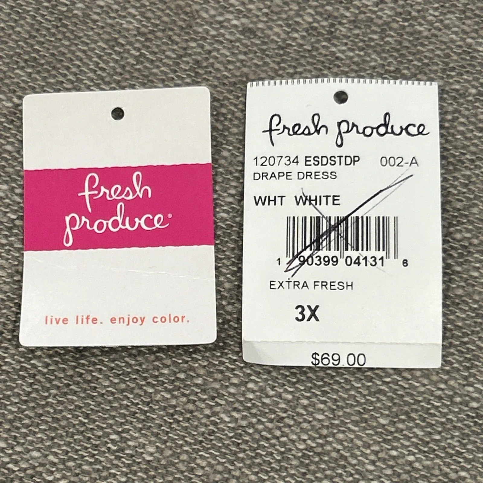 Fresh Produce Drape Dress Womens 3X White Cotton Tank Pockets USA Sleeveless New - Image 6