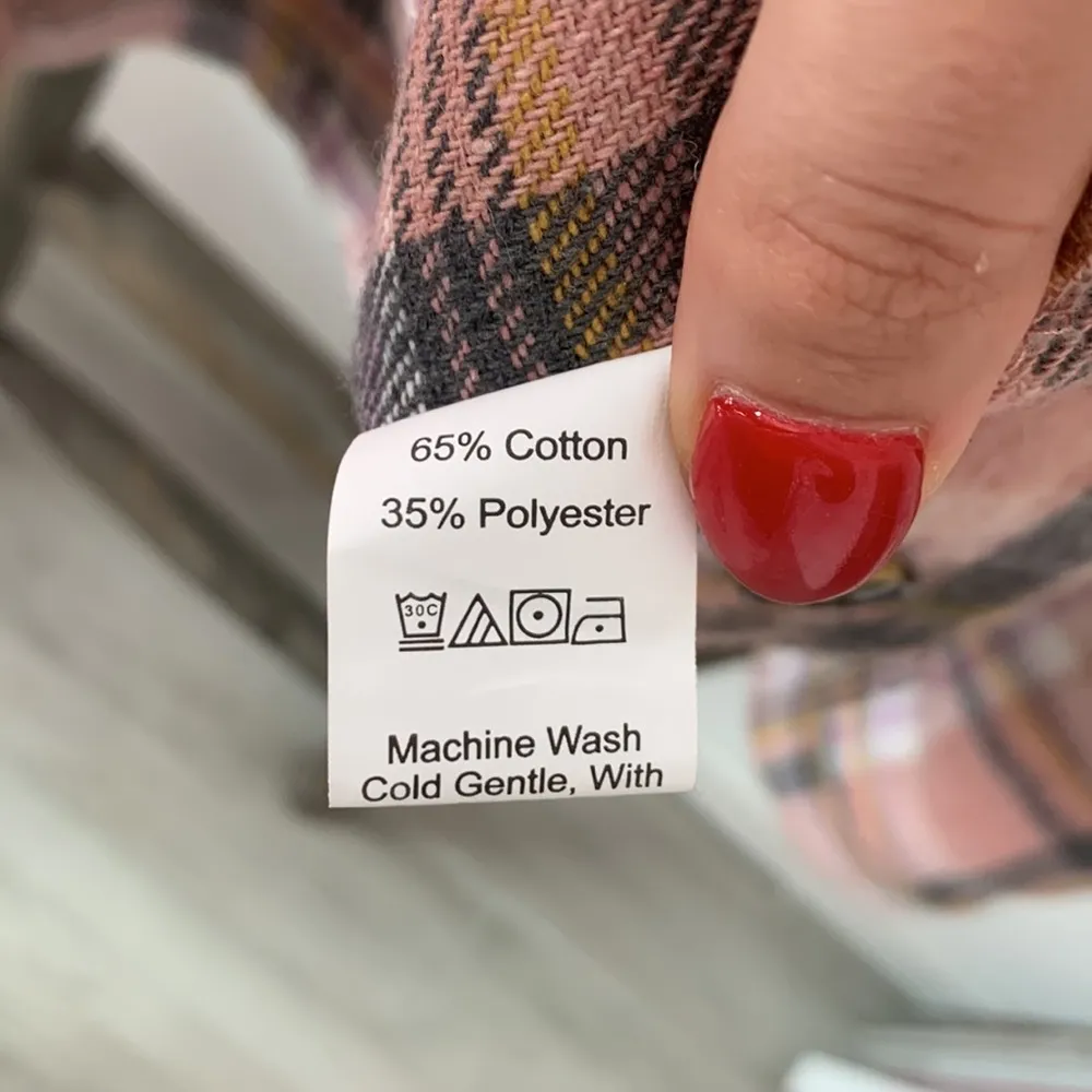 Salmon Pink Plaid Jacket Blazer Checked / Size S-XS - Image 10