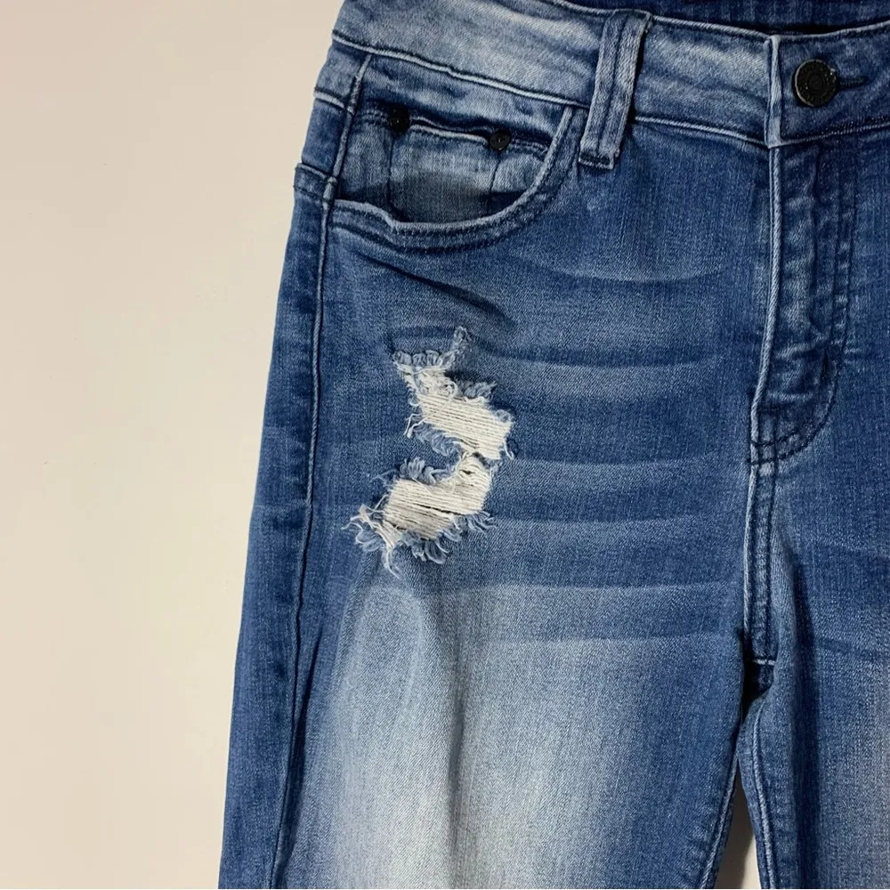Kancan Mid Rise Skinny Distressed Jeans Size 7/27 Blue - Image 7
