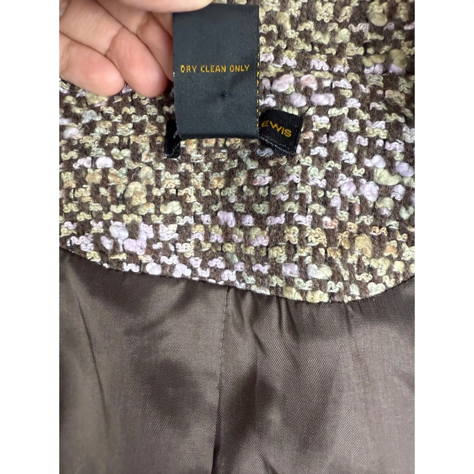 Grace Dane Lewis Tweed Blazer Jacket Brown Career Business Wool Women‎ Sz 10 - Image 5