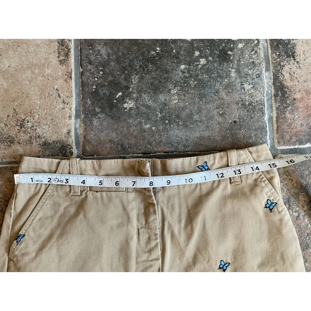 J. Crew Women’s Butterfly Embroidered Chino Mini Skirt Khaki - Image 7