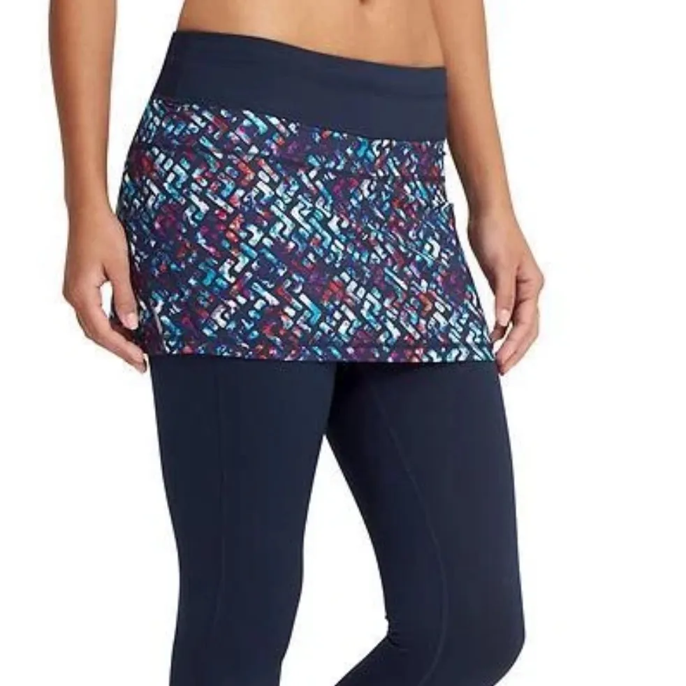 Athleta Size Large Electric Placid 2 in 1 Tight Skirt Navy Blue Fleece Lined - Image 5