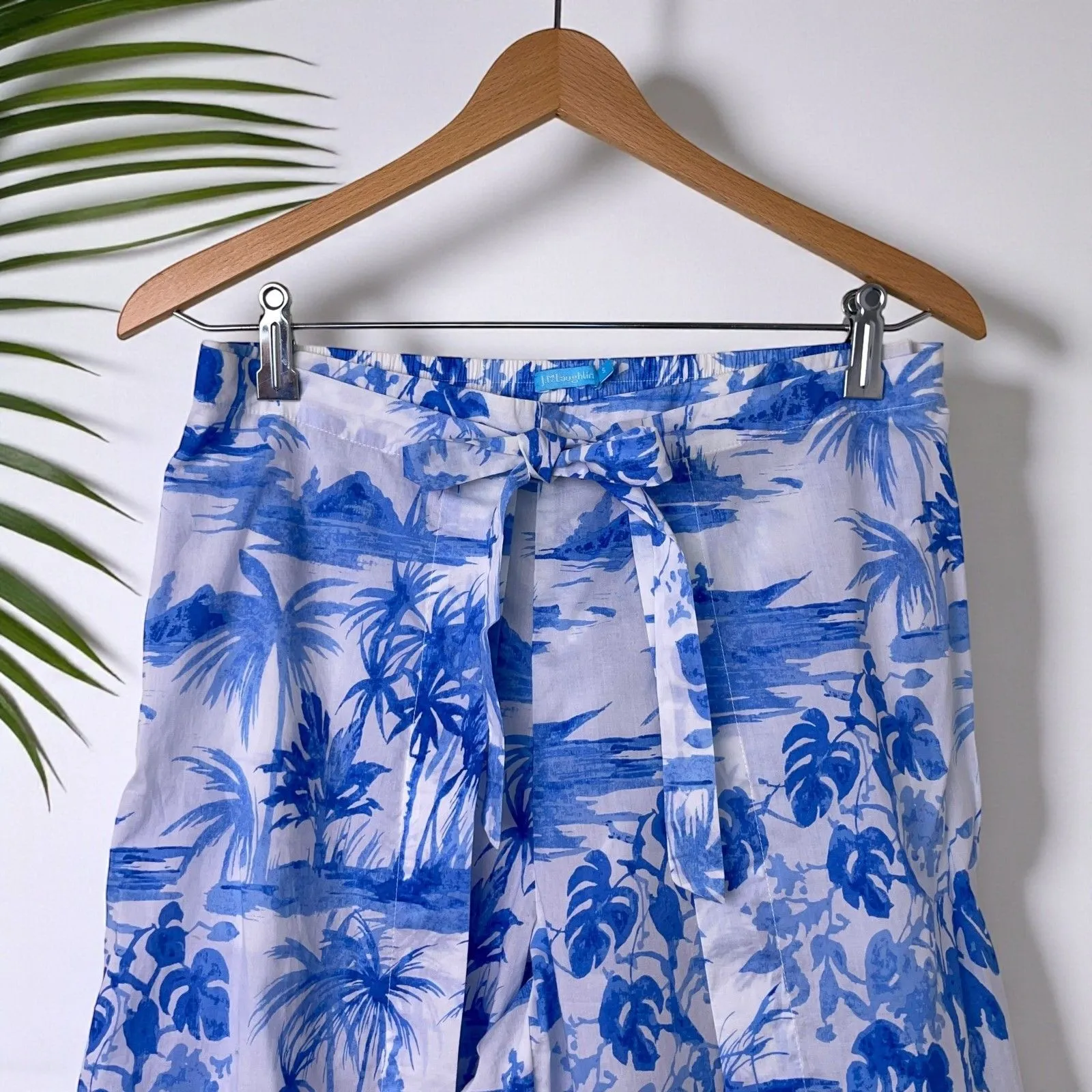 J. McLaughlin Eugene Pant in Blue Villa Palm Print - Image 6