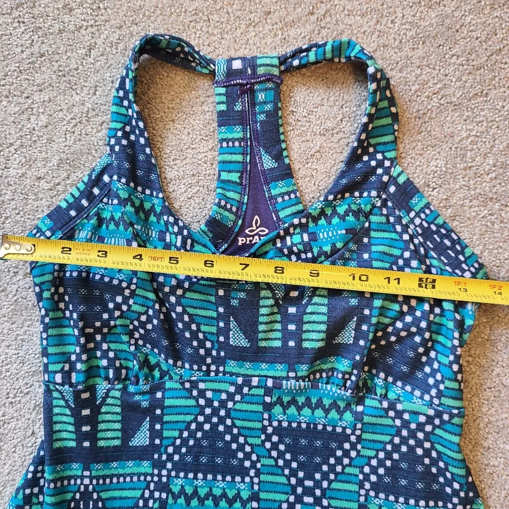 Prana Cali Aztec Geometric Tank Dress Sz XS Green Scoop Neck Racerback Stretch - Image 7