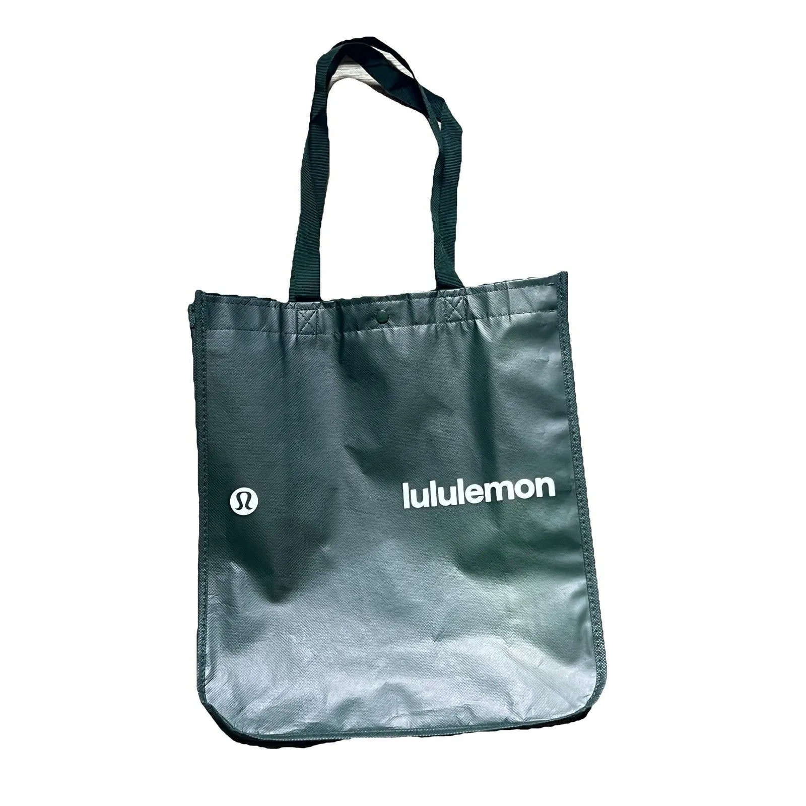 LULULEMON Spring 2025 Reusable LARGE Shopping Tote Bags Forest Green 14 x 16 - Image 3