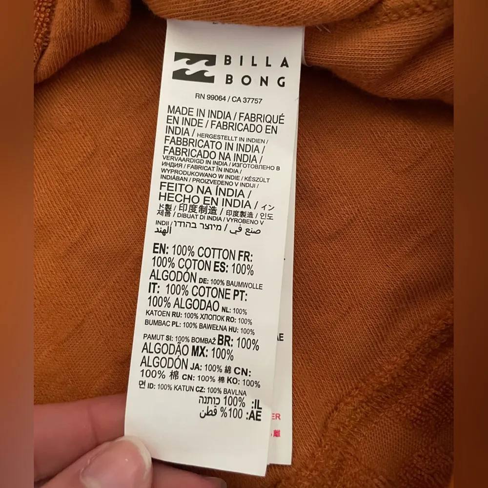 NWOT Billabong Cotton Terry Cloth Towel Hoodie Sweatshirt - Image 10