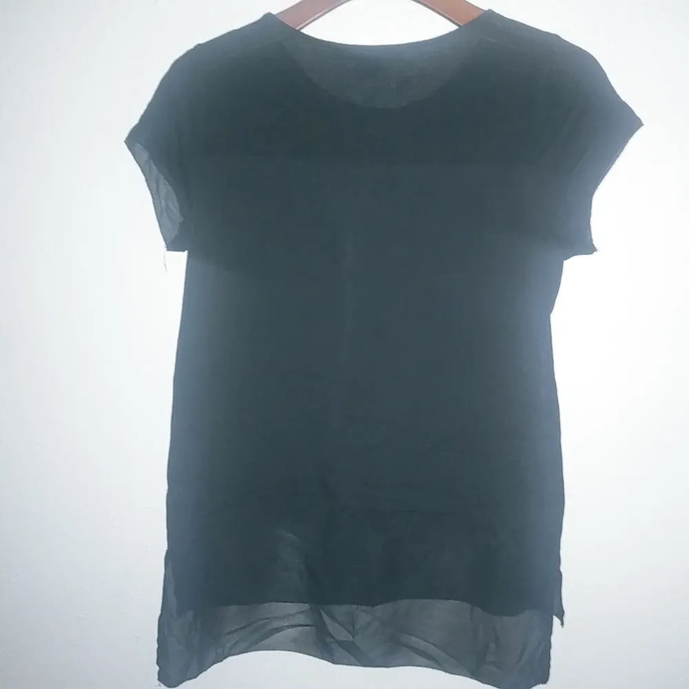 French Connection M Silky Black Shadow Capped Sleeve Top Funeral - Image 8