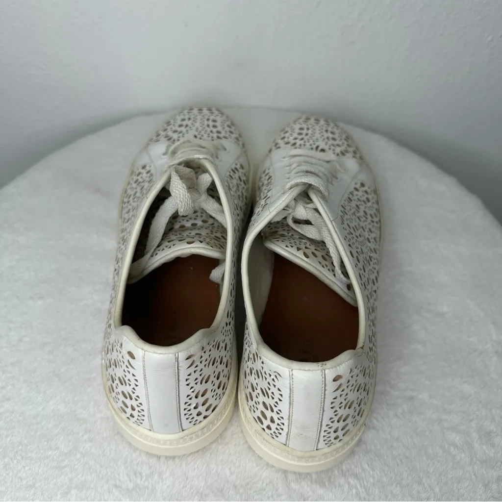 Alaia Size 9 White Tan Laser Cut
Leather Lace - Image 5