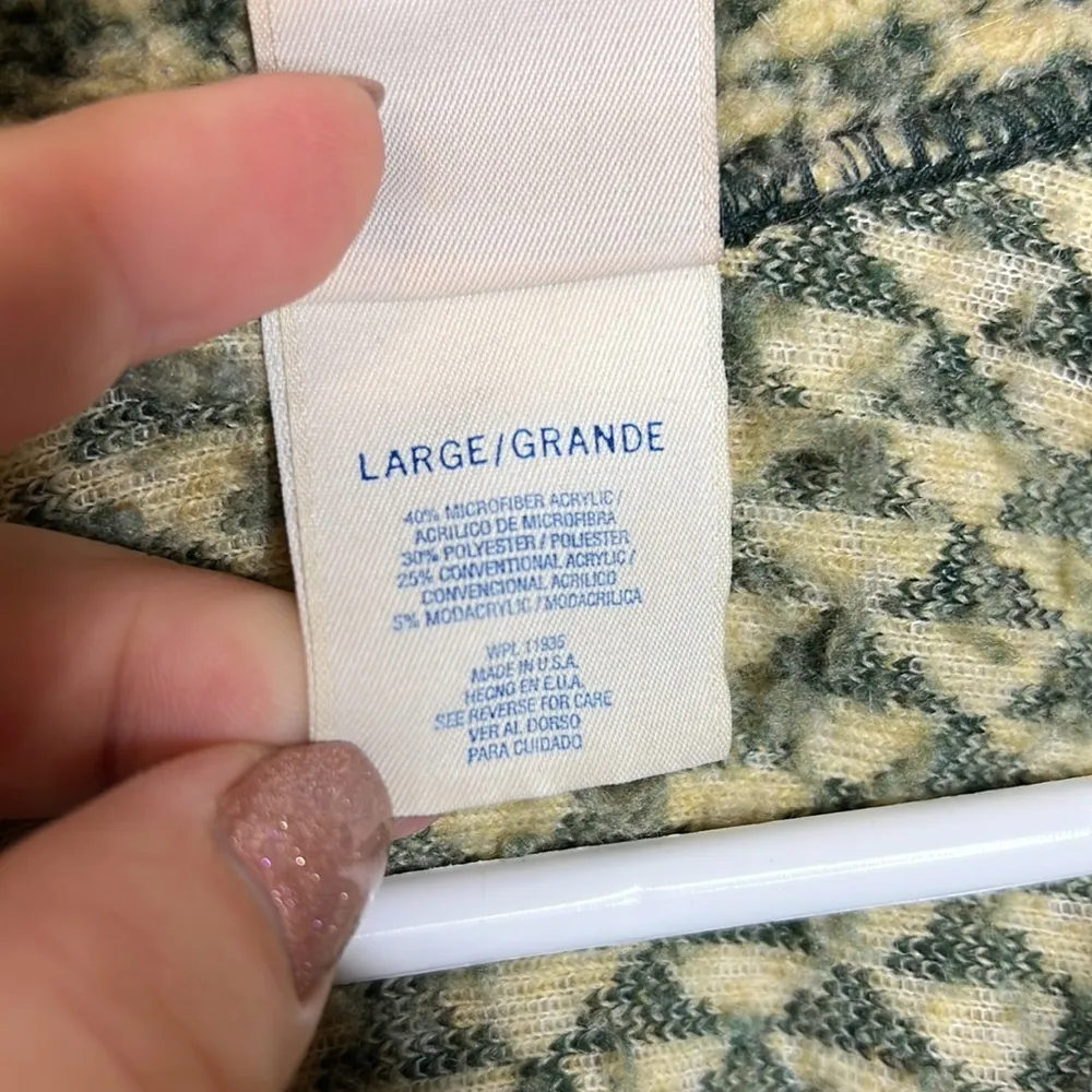 Vintage Fall Fleece Oversized Shacket Coatigan Jacket Green Size L - Image 7