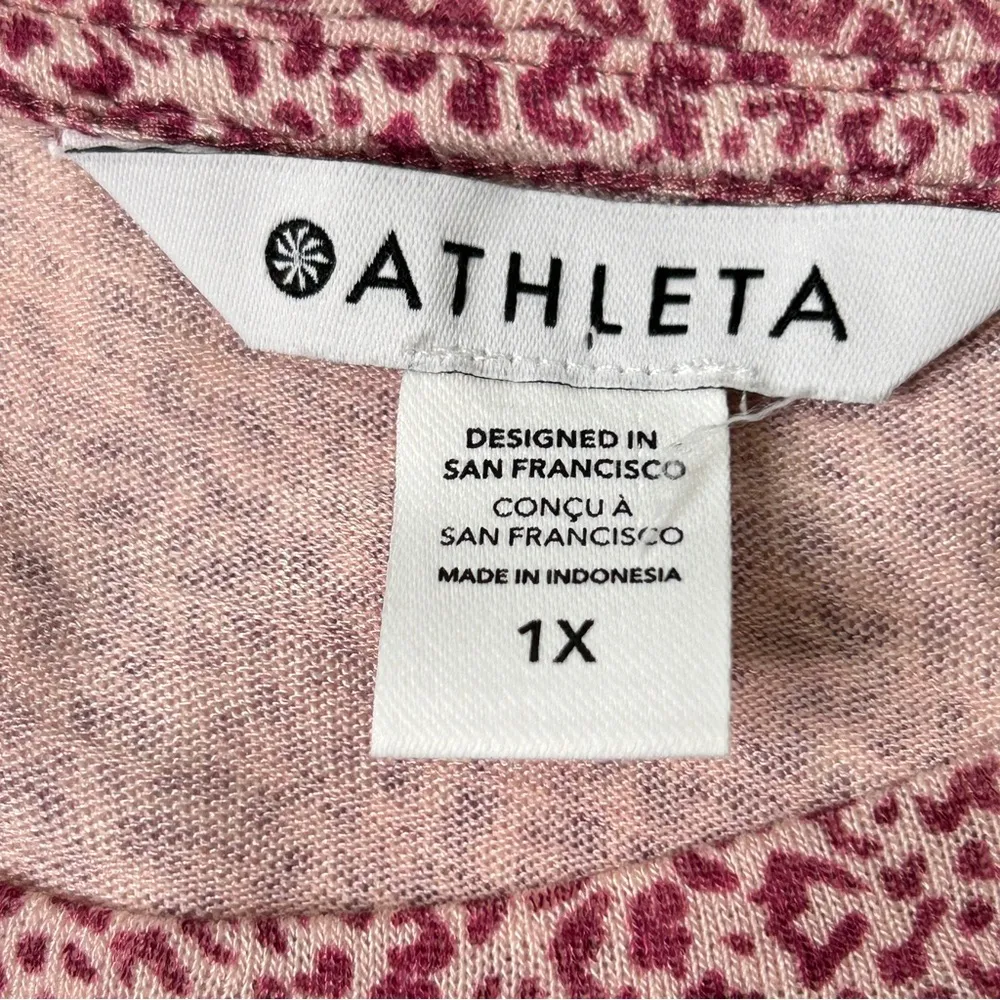 ATHLETA: Women’s Breezy Micro Cheetah Bashful Rose Tank- Size 1X - Image 4