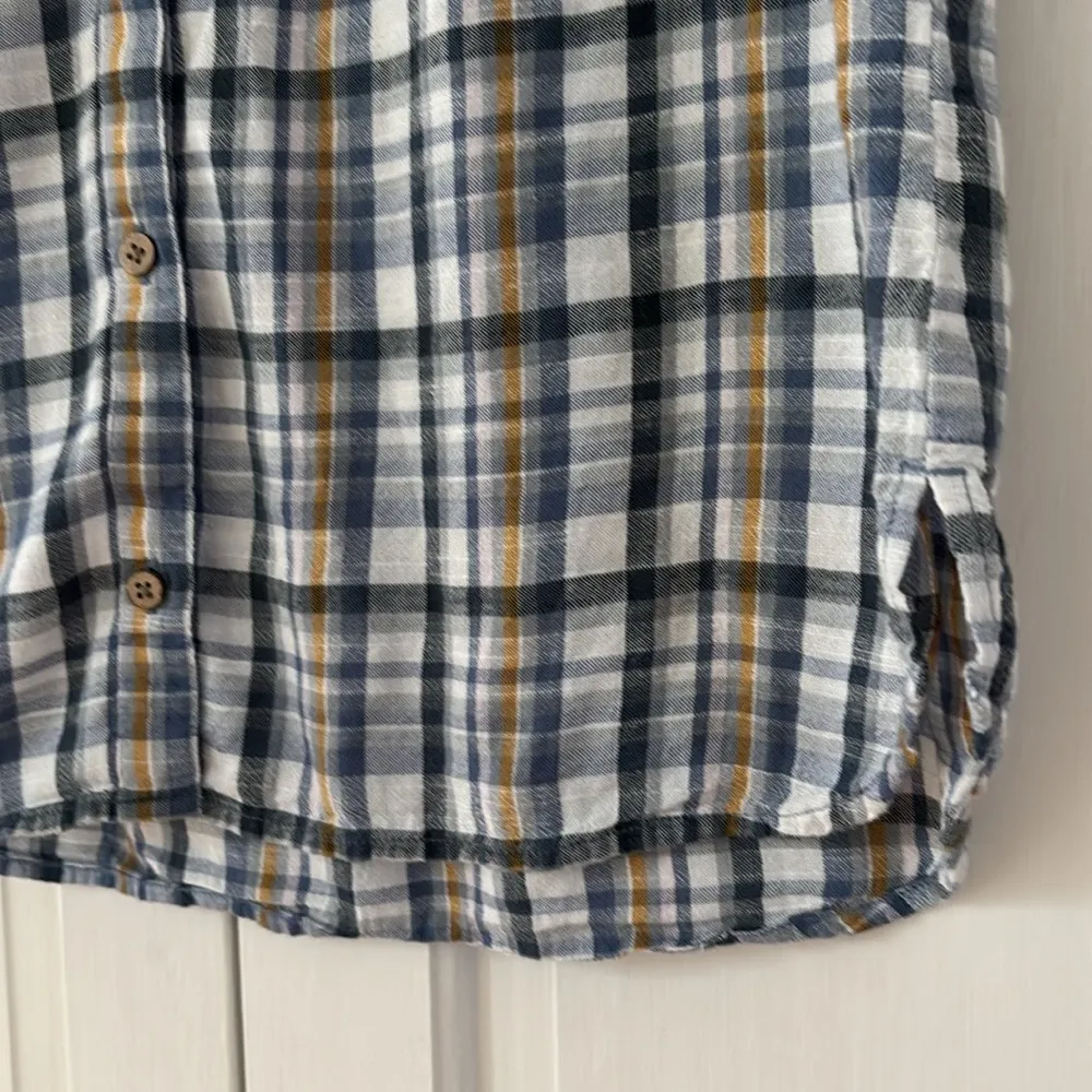 Kuhl Women’s Short Sleeve Wylde Shirt Size Large Flint Blue Button Up‎ Top Plaid - Image 5