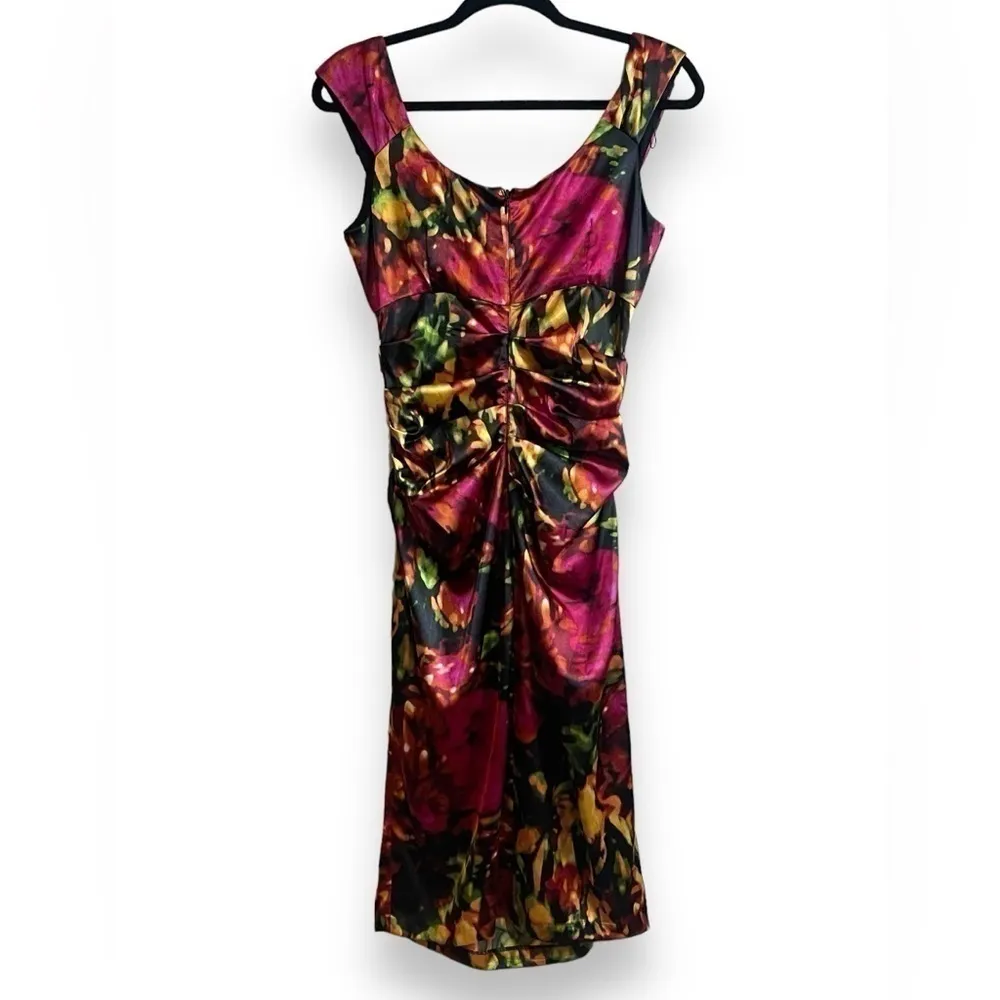 London Style Nights Party Floral Sleeveless Midi Dress Size 8 (Fits like a 4/6) - Image 4