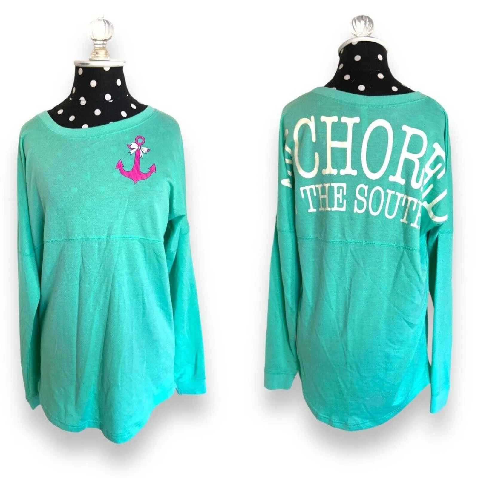 Red Camel‎ Womens Shirt XS Spirit Top Seafoam Green Anchored in the South Jersey - Image 2