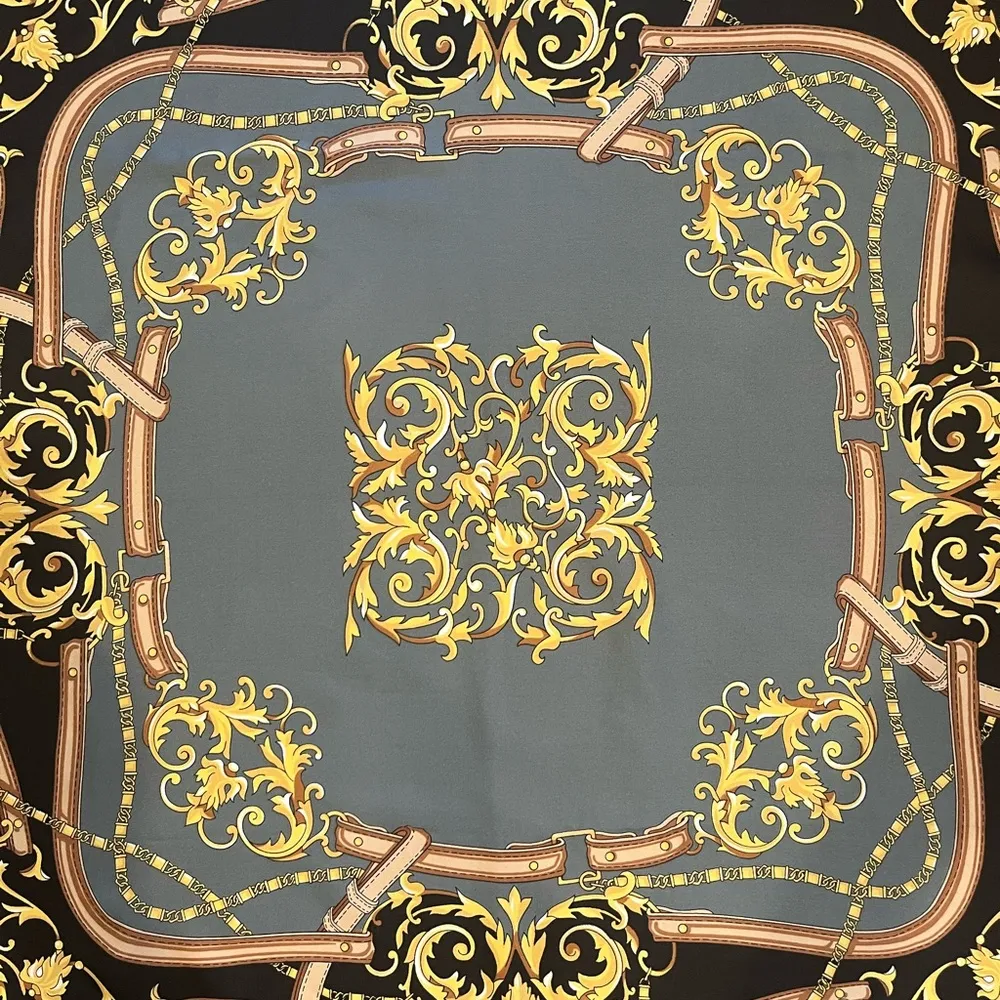 Vintage Totes Scarf Equestrian Print Made in Italy 100% Polyester - Image 5