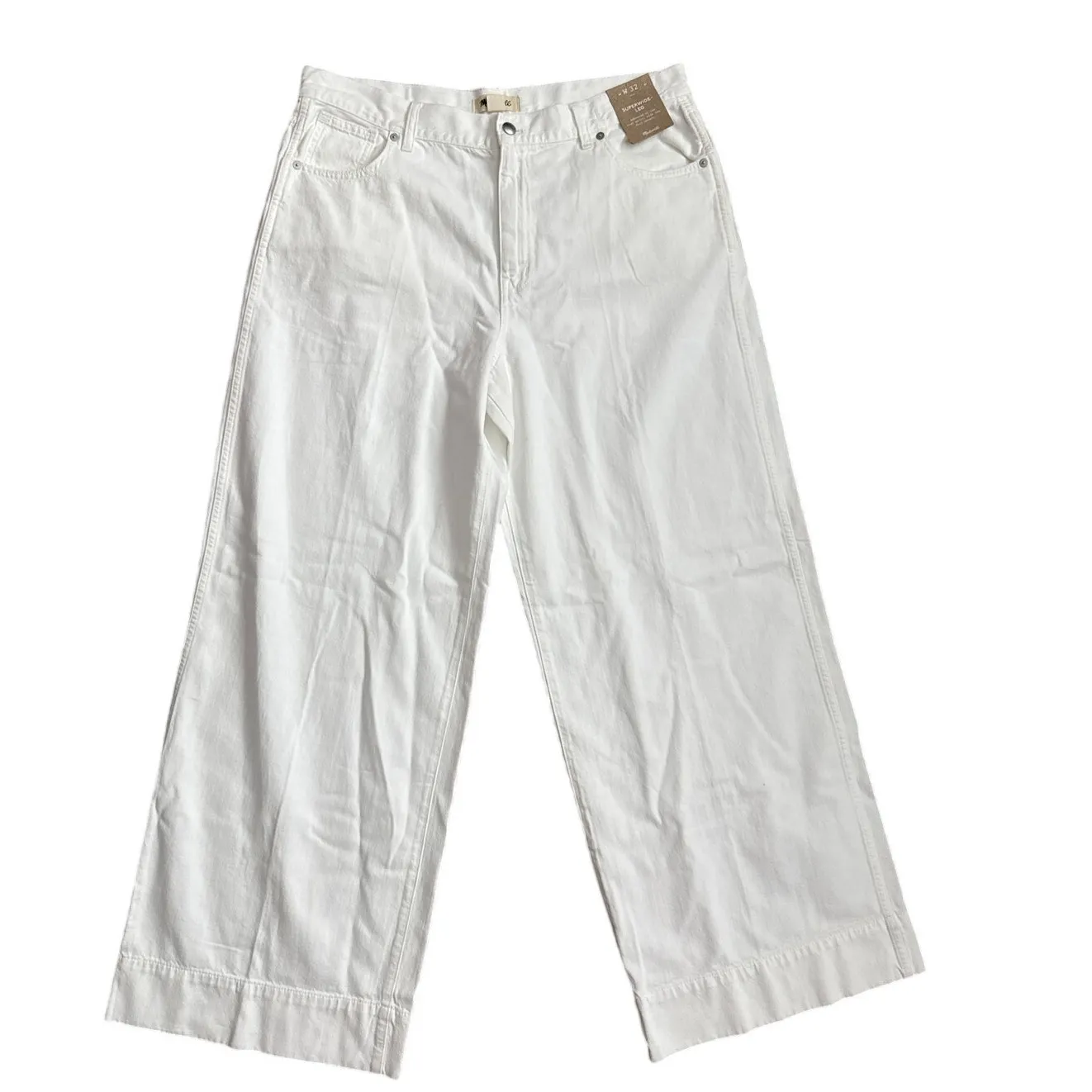Madewell Superwide-Leg Jeans: Airy Denim Edition‎ in Tile White Size 32 - Image 7