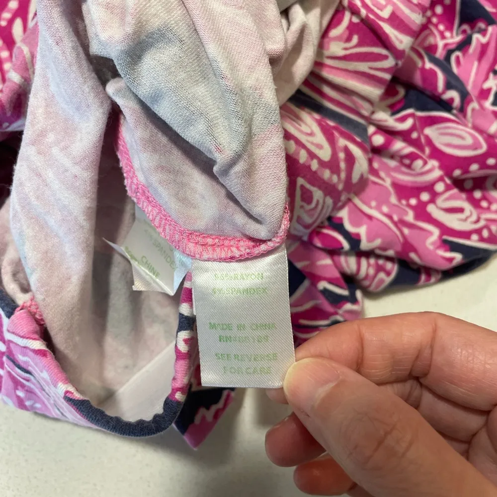 Lilly Pulitzer Pink Pineapple Print Palazzo Pull on elastic waist Pants size XS - Image 4