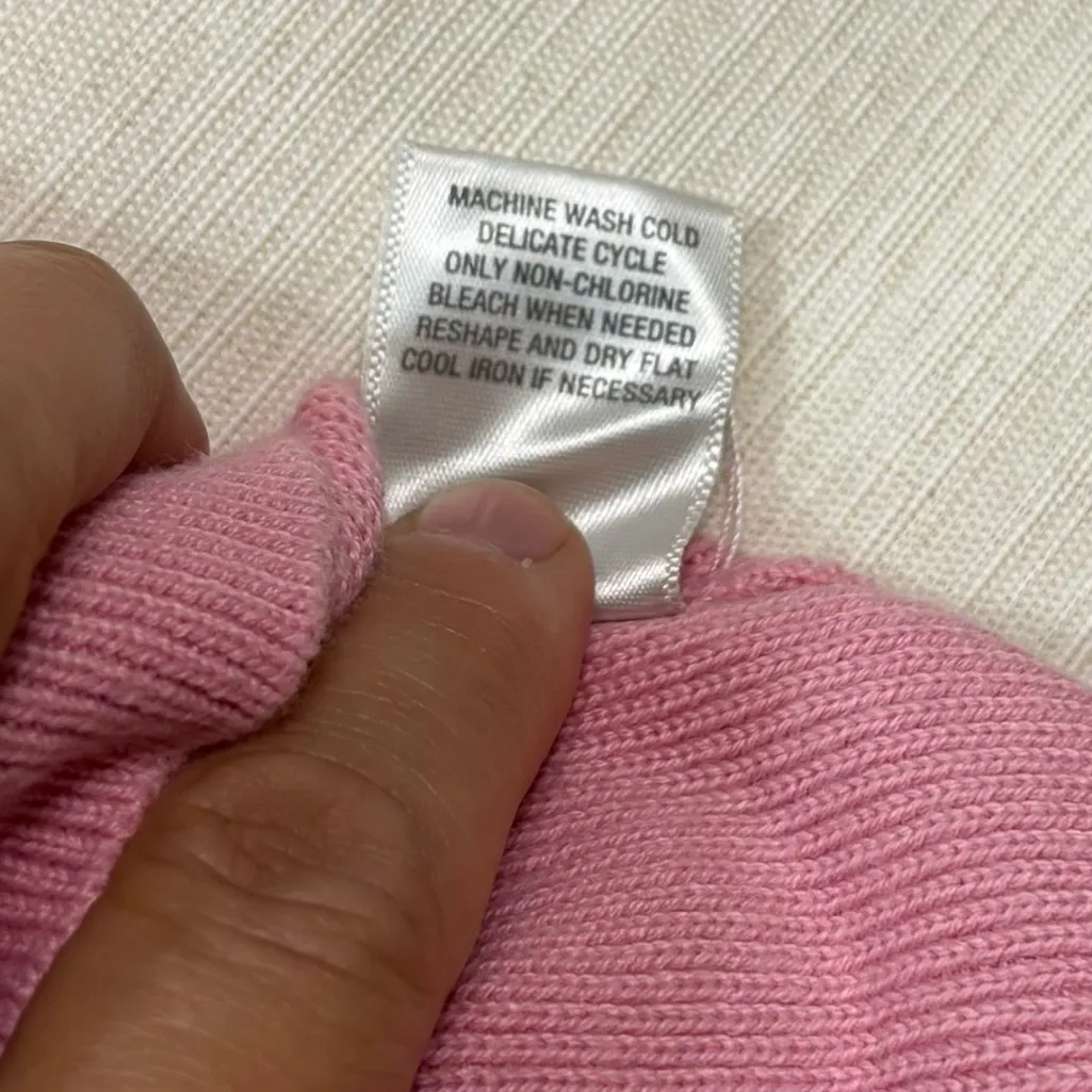 Dressbarn Lightweight Square Neck 3/4 Sleeve Casual Soft Pink Sweater,L, Office - Image 9