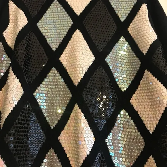 Vintage Alfred Dunner Sequin Argyle Sweater – Size 2X - Image 7