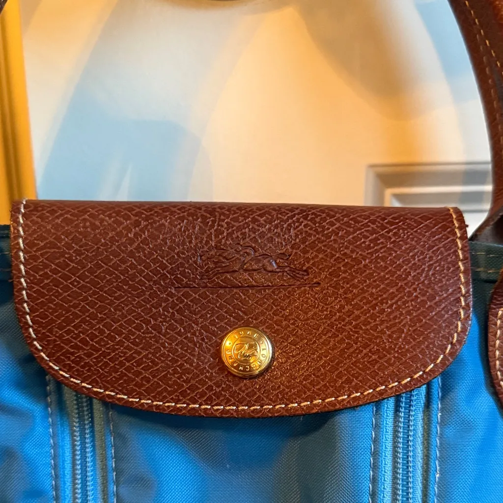 Longchamp‎ extendable Blue Tote Bag vintage - Image 2