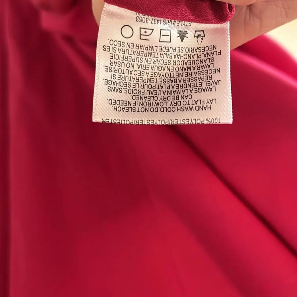 DRESS THE POPULATION Iris Slit Crepe Gown, Bright Fuchsia, Size XXL - Image 13